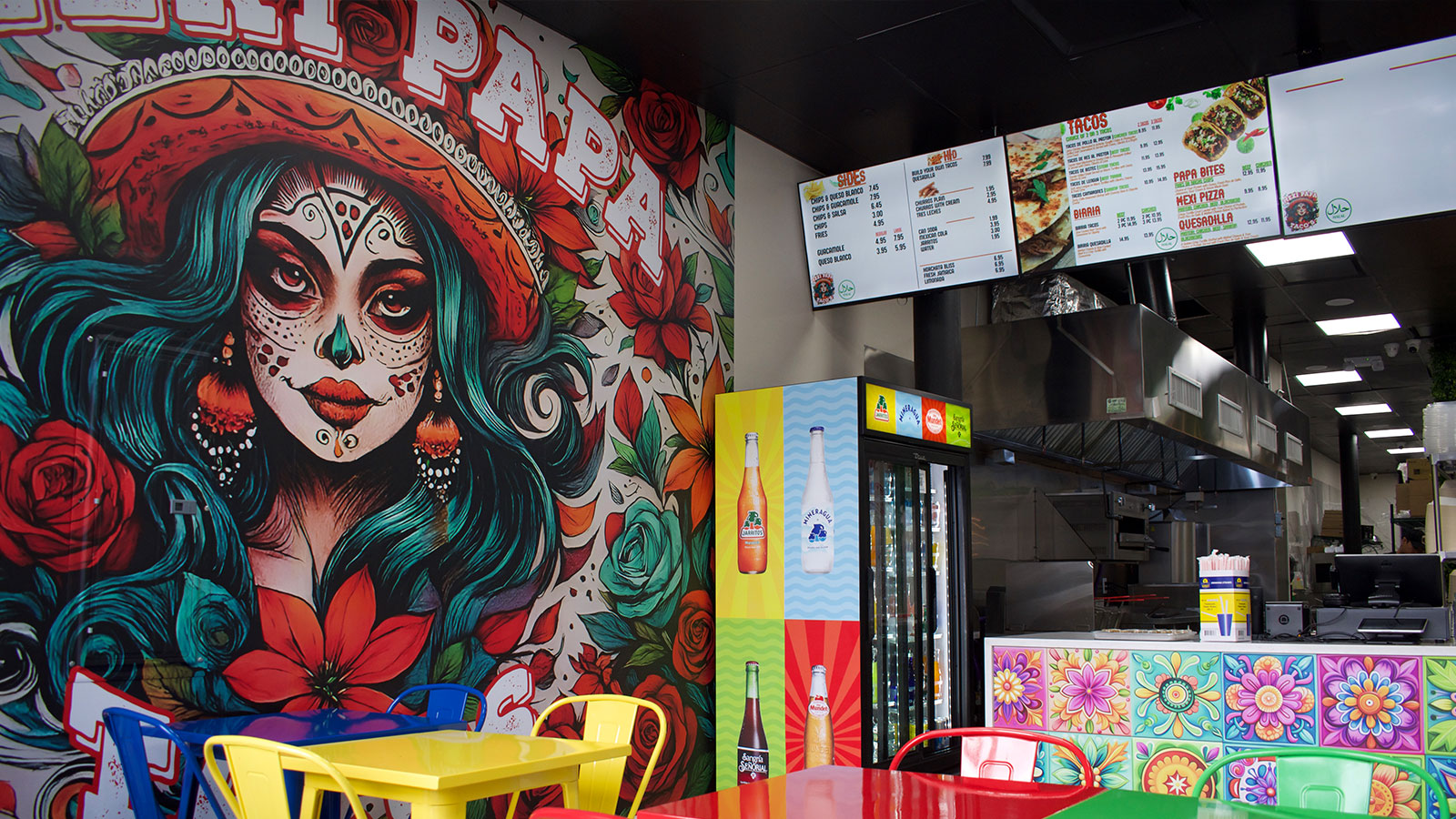 Inside Mexi Papa Tacos restaurant