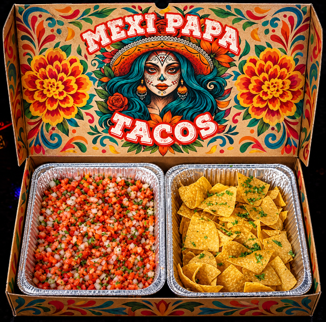 PICO-DE-GALLO AND CHIPS PLATTER.