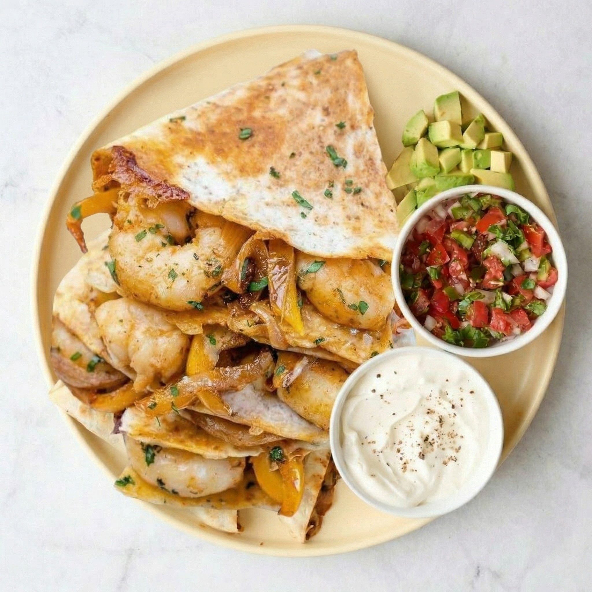 SHRIMP QUESADILLA.